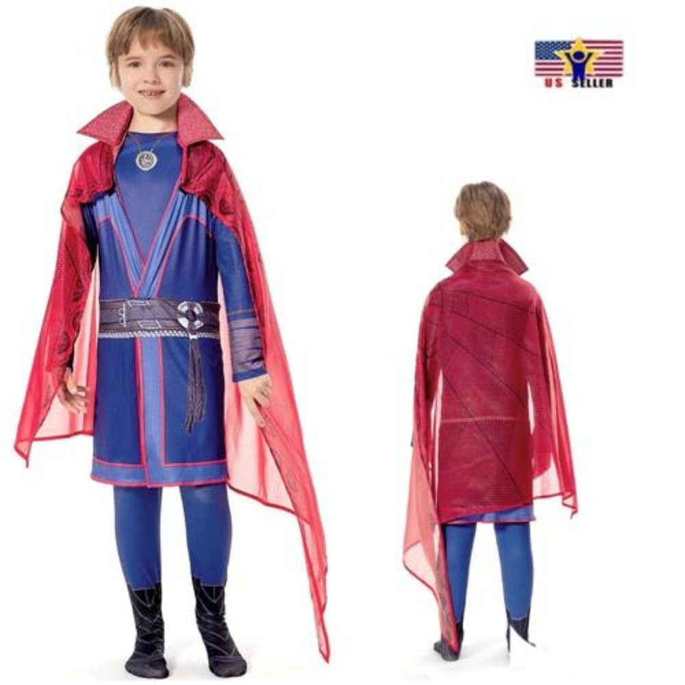 Dr Strange Costume Cosplay Outfit Red Clock Strange Stephen Jumpsuit Halloween